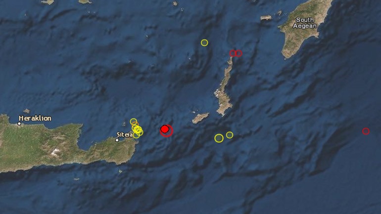Ισχυρή σεισμική δόνηση στη θαλάσσια περιοχή μεταξύ Κρήτης-Καρπάθου