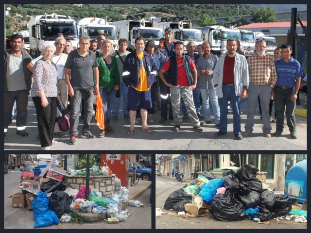 Συμβασιούχοι κατέλαβαν το αμαξοστάσιο του Δήμου Καλαμάτας -Κίνδυνος από τα σκουπίδια