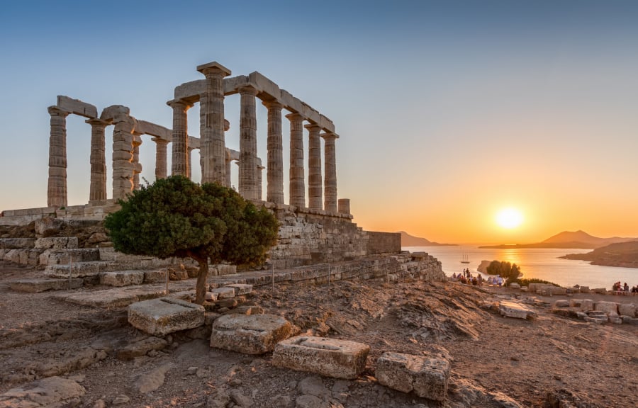 Νέος φωτισμός στο Ναό του Ποσειδώνα στο Σούνιο